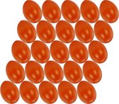 50x stuks donker oranje hobby knutselen eieren van plastic 4.5 cm - Pasen decoraties - Zelf decoreren