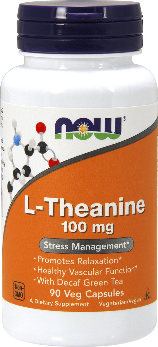NOW Foods - L-Theanine 100mg - 90 veggie caps - Brand