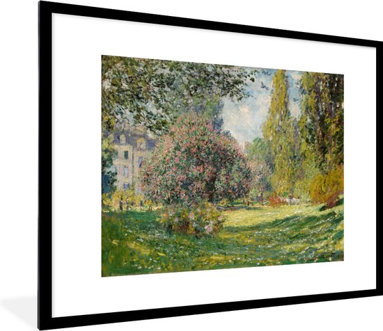 Affiche encadrée Paysage du Parc Monceau - Peinture de Claude Monet - 80x60 cm