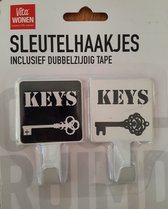 2 Sleutelhaakjes met dubbelzijdig tape - haakje voor sleutel