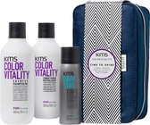 KMS Colorvitality Set - shampoo 300 ml + conditioner 250 ml + haarlak 75 ml + toilettas