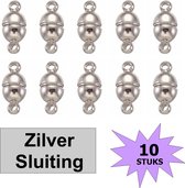 Fako Bijoux® - Magnetische Sluiting - Magneet Sluitingen - Sieraden Maken - Metaal - 11x5mm - 10 Stuks - Zilverkleurig