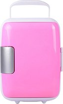 Hoobi® Mini koelkast roze - 4 Liter- Make up opslag- Voedselopslag- koelkast- 12 V auto stekker- 60W