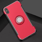 Apple iPhone Xs Max Hoesje - Mobigear - Armor Ring Serie - Hard Kunststof Backcover - Rood - Hoesje Geschikt Voor Apple iPhone Xs Max