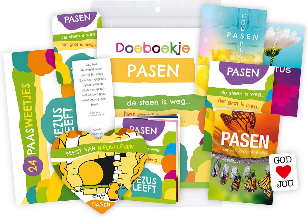 Christelijk Paaspakket voor kinderen - lezen, kleuren en knutselen met Pasen - basisschoolleeftijd