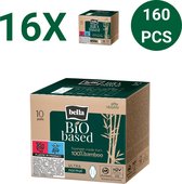 Bella Maandverband Bio Based Ultra Normaal 100% Bamboe Vegan (10 stuksin 1 pak), pak van 16, Biogebaseerd, milieuvriendelijk, gemaakt met bamboe, Voordeelverpakking - 160 stucks