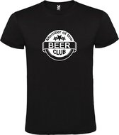 Zwart  T shirt met  " Member of the Beer club "print Wit size L