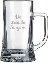 Gegraveerde bierpul 50cl De Leukste Stagiair