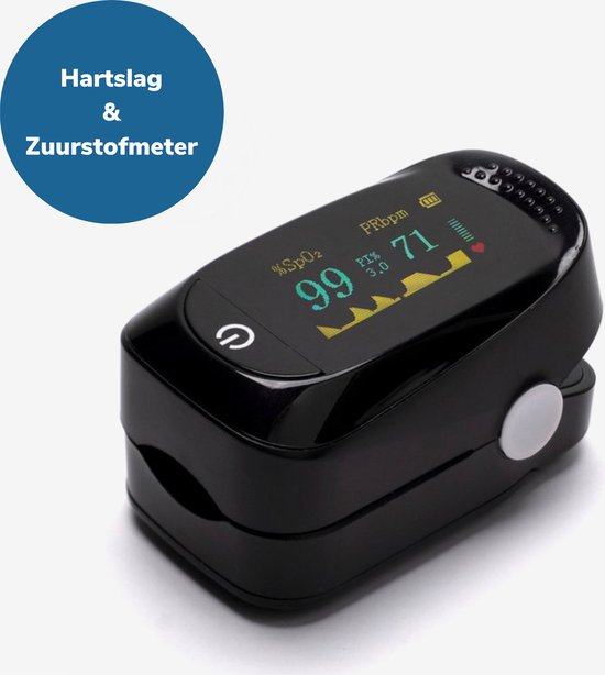 Professionele Saturatie en Hartslagmeter - Digitale Oled Zuurstofmeter - Oximeter - Bloedzuurstofmeter