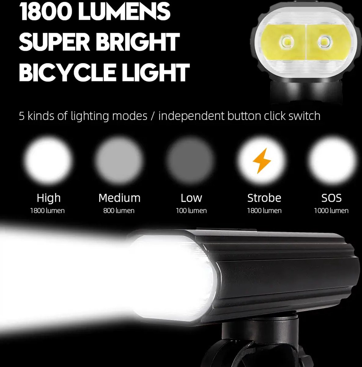 Hi-Max-oplaadbare fietsverlichting-mountainbike verlichting