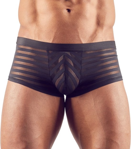 Zwarte semi-transparante herenshort 2XL