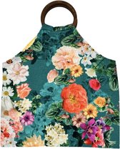 Luna-Leena zomerse tas met een bloemen print - groen met diverse kleuren - cotton - handgemaakt in Nepal - handbag flower - moederdag cadeau - trendy bag - summer bag