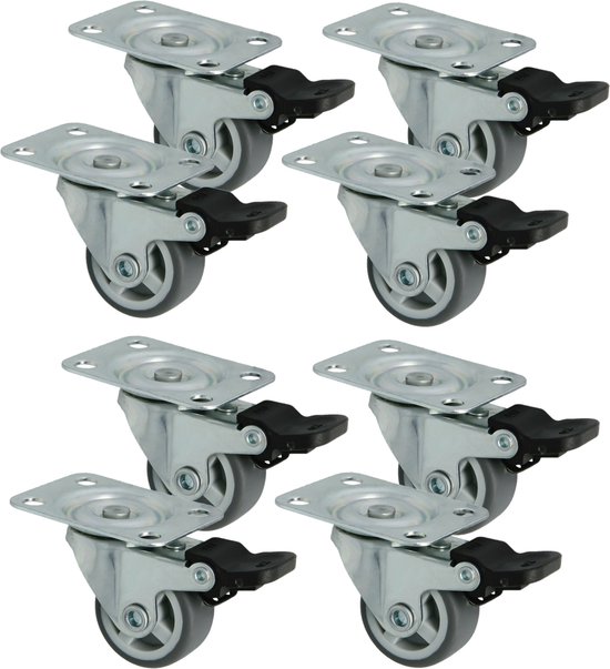 KOTARBAU Transparent furniture roller 75 mm with brake for all types of floors swivel wheel rubber wheel conveyor sofarol sliding roller toolbox
