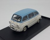 Fiat 600 Multipla 1968 Wit Blauw - Modelauto 1/43 - Brumm