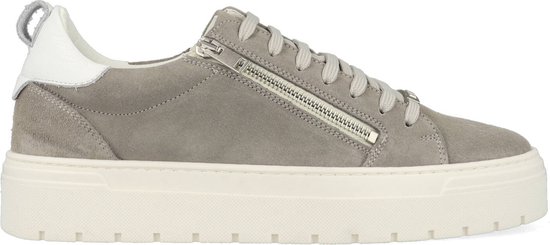 Sneaker Zipper In Suede And Tumbled Leather - Grijs - 44