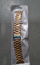 New Age Devi - Stijlvolle Metalen Armband - Geschikt voor Apple Watch Series 1/2/3/4/5/6/SE - 38/40/41 mm - RVS Polsbandje - Goudkleurig - Duurzame Stainless Steel Watch Band voor iWatch