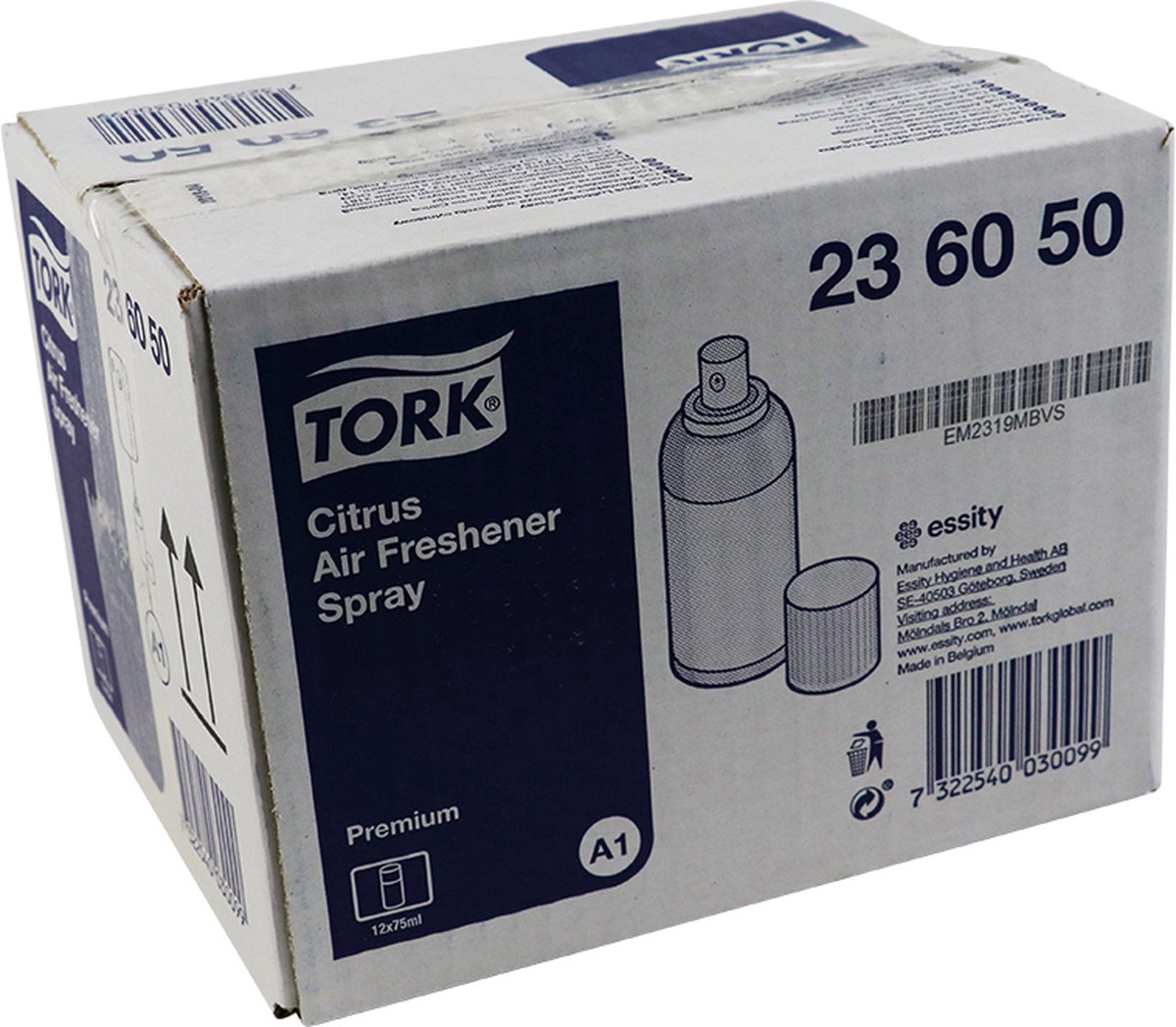 Voordeelverpakking 4 X Tork Luchtverfrisser Spray met Citrusgeur A1, aerosol, 12x75ml (236050)