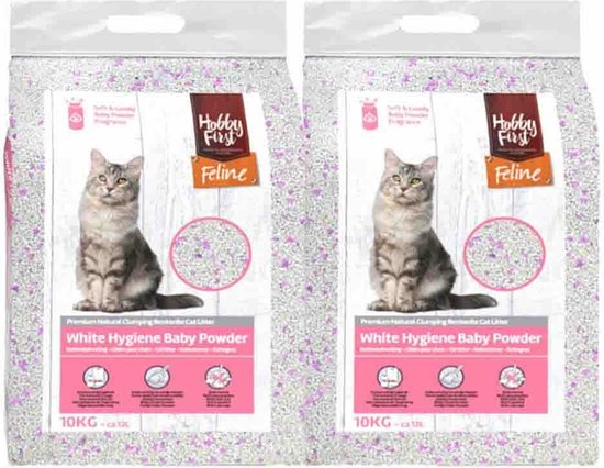 Foto: 2x hobbyfirst feline white hygi ne baby powder 12 liter