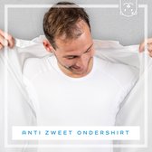 Anti zweet shirt - Wit - Ronde hals - van zijdezacht Modal en stretch - met ingenaaide okselpads - Ondershirt - tegen Zweetvlekken - heren L