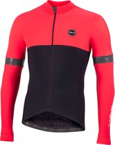 Nalini - Heren - Fietsshirt - Lange Mouwen - Wielrenshirt - Rood - Zwart - WARM WRAP JERSEY - XXL