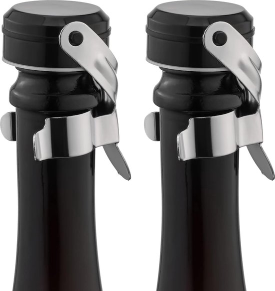 4 Stuks Wijnflessenstoppers Roestvrij Staal - Herbruikbare Champagne & Wijnstopper Met Hendel