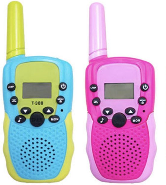 Walkie talkie 2 stuks - Voor Kinderen & Volwassenen - Verlicht LCD-scherm - Zaklamp - Portofoon