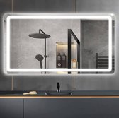 Miroir X-quizz Miroir rectangulaire Montpellier 120x70cm avec LED dimmable, miroir chauffant, enceinte Bluetooth et horloge