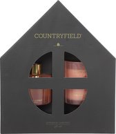 Countryfield-Romance-Gift box- kaars & geurstokje- roze
