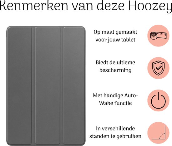 Hoozey - Housse de tablette adaptée à Lenovo Tab M11 - 11 pouces - Housse de tablette - Sleep Cover - Grijs