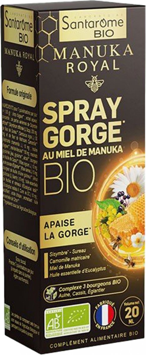 Goedkoopste Santarome Manuka Honing Keel Spray Biologisch 20 ml