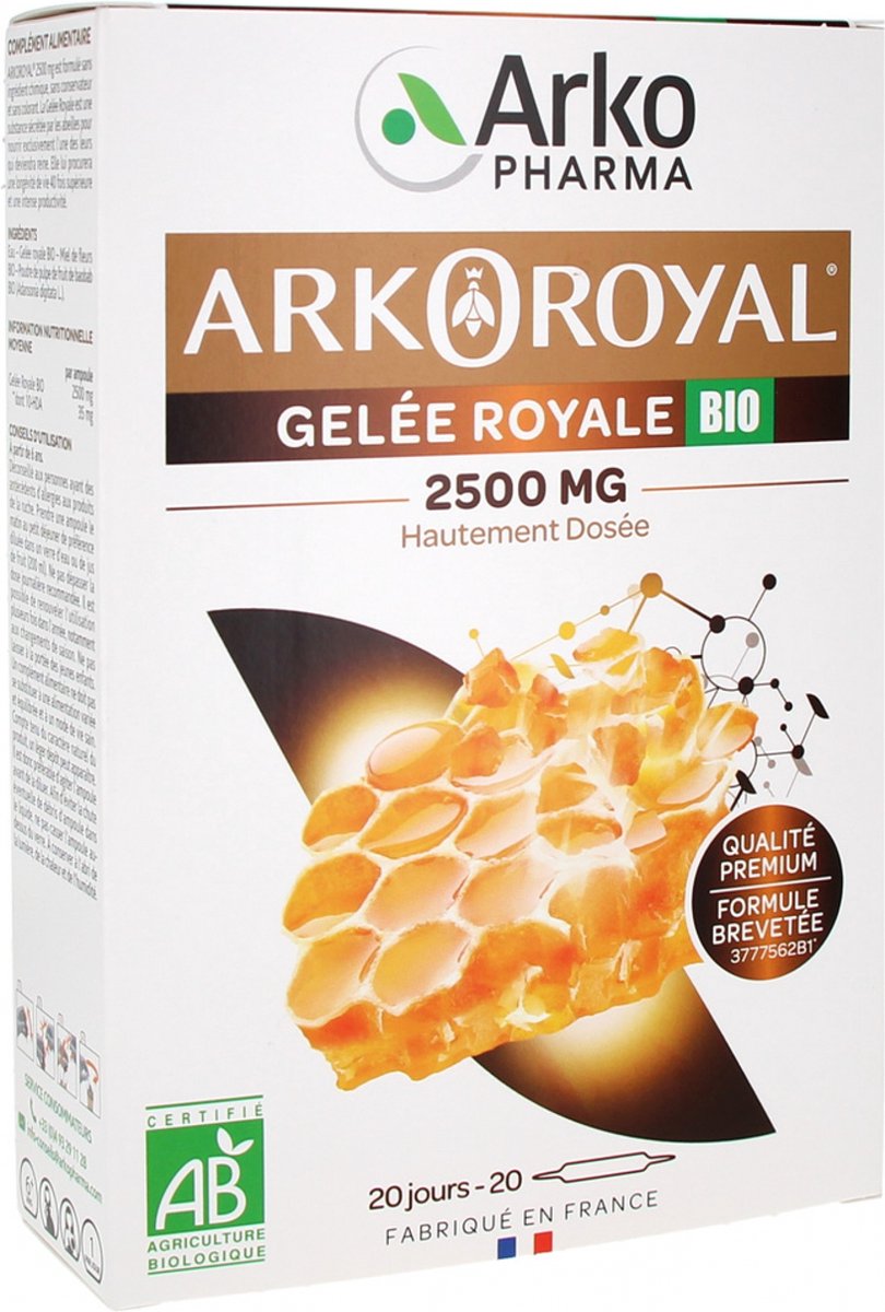 Goedkoopste Arkopharma Arko Royal Royal Jelly 2500 mg Bio 20 Flacons