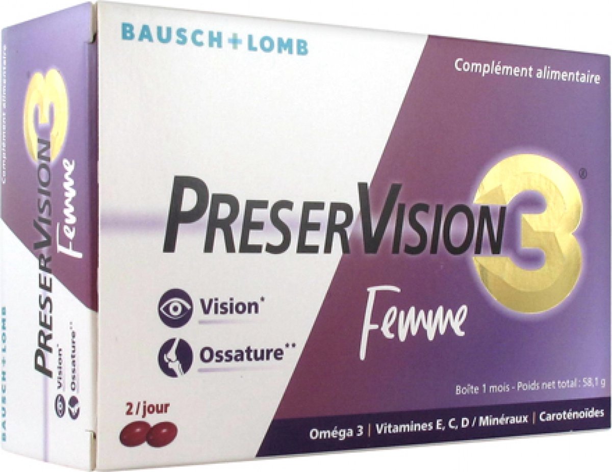 Goedkoopste Bausch Lomb PreserVision 3 Women 60 Capsules