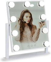 isallure Make up spiegel - Hollywood spiegel - Make up spiegel met verlichting - Make-upspiegel - Hollywood make up spiegel – 25x30 cm - Dimbaar / 3 Lichtstanden – wit