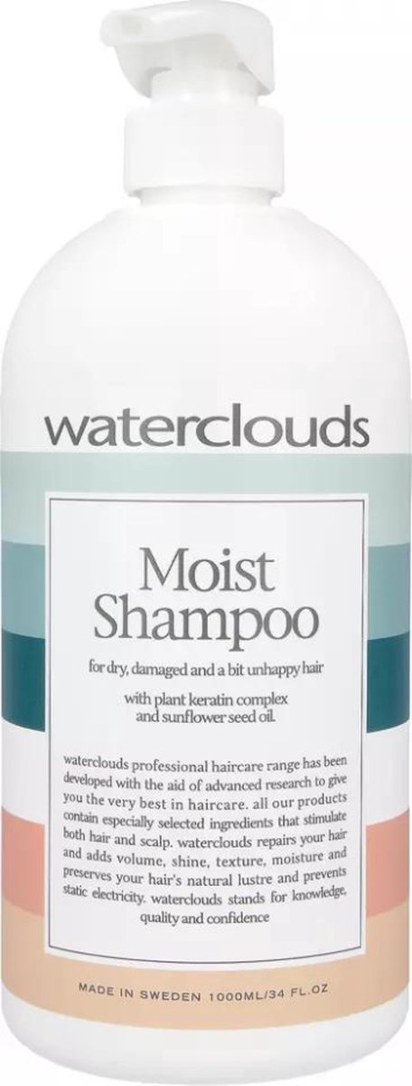 Waterclouds Moist Shampoo 1000ml - Normale shampoo vrouwen - Voor Alle haartypes