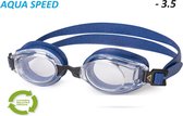 LUMINA Zwembril op sterkte - heldere glazen negatieve sterkte - 3.5 - met geryclede siliconen
