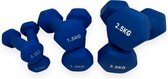 Padisport - Dumbell Neopreen Set 1,5 En 2,5 - Gewichten Set Halters - Blauw - Gewichten 1,5 Kg - Dumbellset - Halterset - Gewichtjes Set 1,5 Gewichten Set 2,5 Kg