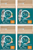 Purina One Adult Kip - Kattenvoer Droogvoer - Volkoren Granen - 4 x 3 kg