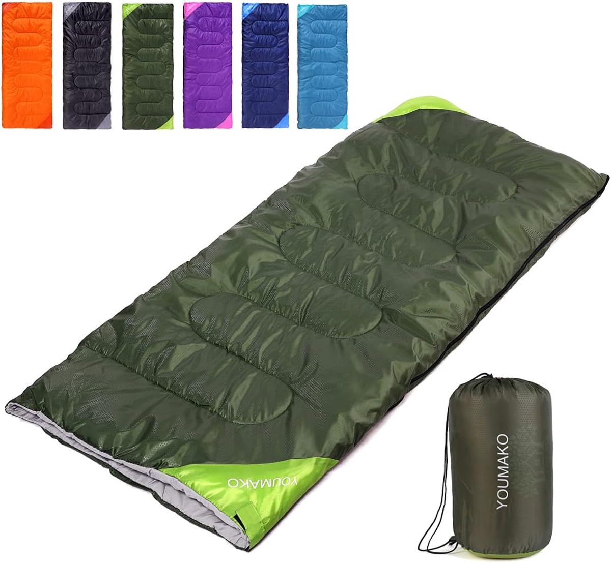 Rugzakslaapzak voor volwassenen en kinderen - Lichtgewicht, waterdicht, comfortabel voor lente, zomer, herfst - Wandelen, reizen, kamperen