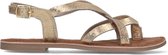 Sacha - Dames - Gouden leren sandalen met gekruiste bandjes - Maat 36