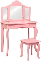 Kaptafel kind - Kaptafel kinderen - Make up tafel kind - Kaptafel voor meisjes - 70 x 34 x 104cm - Roze