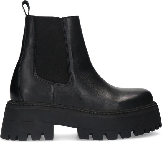 Sacha - Dames - Zwarte platform chelsea boots - Maat 36