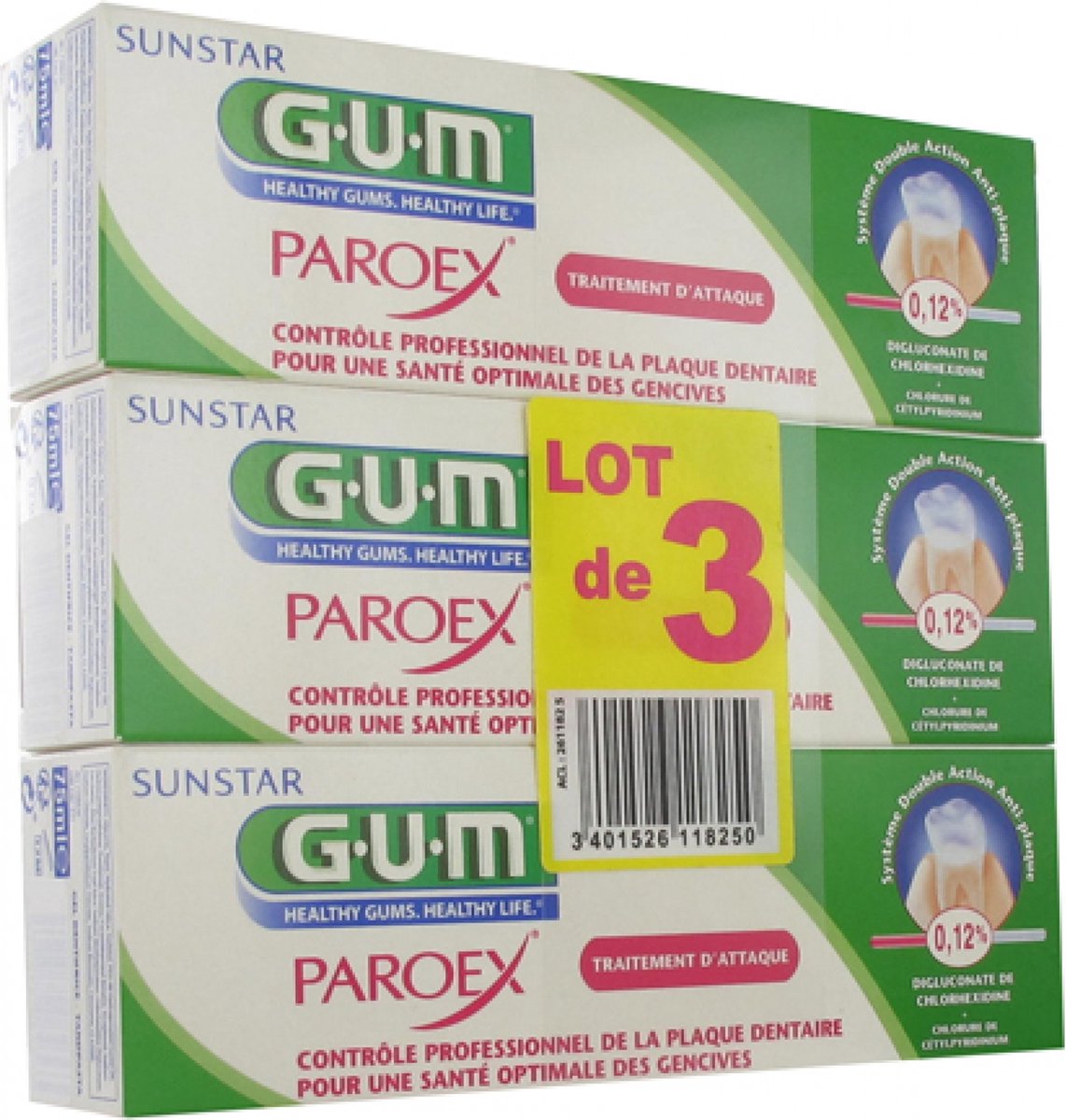 Goedkoopste GUM Paroex Tandpasta Gel Set van 3 x 75 ml