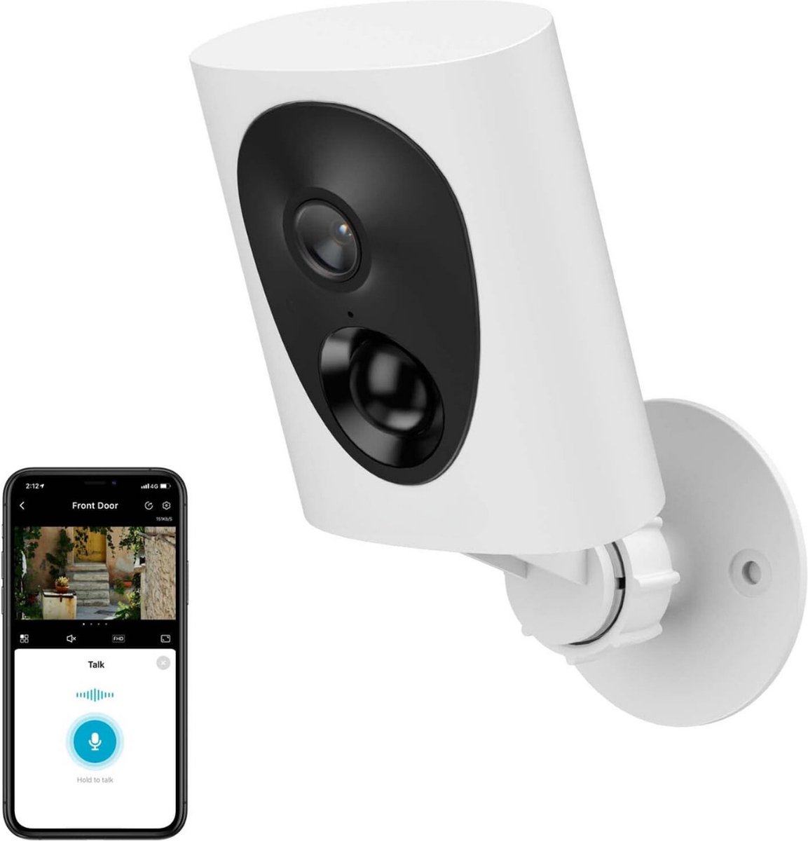 Bewakingscamera voor Buiten - Draadloze HD 1080P Beveiligingscamera met Alexa, Nachtzicht & Lange Standby Tijd