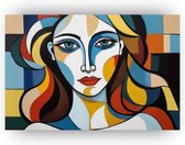 Picasso vrouw - Picasso schilderij op canvas - Schilderij vrouw - Muurdecoratie kinderkamer - Schilderijen op canvas - Kantoor accessoires - 70 x 50 cm 18mm