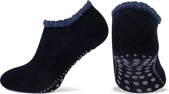 Homesocks sneaker antislip sokken - Yoga sokken - 42 - Blauw.