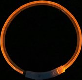 LED Halsband Hond-Lichtgevende halsband-3 standen-Usb oplaadbaar-Oranje-Maat M