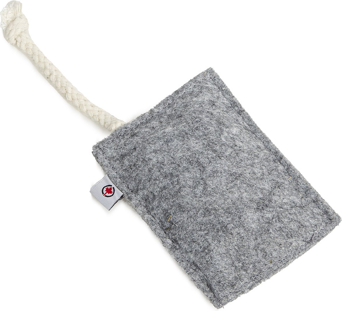 Vilten speelkussen "Felty" met Valeriaan - Lichtgrijs - ± 7,5 x 10,5 cm - Kattenspeelgoed - CanadianCat Company