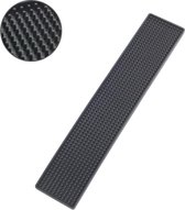 Afdruiprek mat Slim zwart, extra smalle rubberen mat met noppenstructuur voor het drogen van servies en glazen, spoelbakmat van hoogwaardig kunststof, vaatwasmachinebestendig, 8 x 42 cm