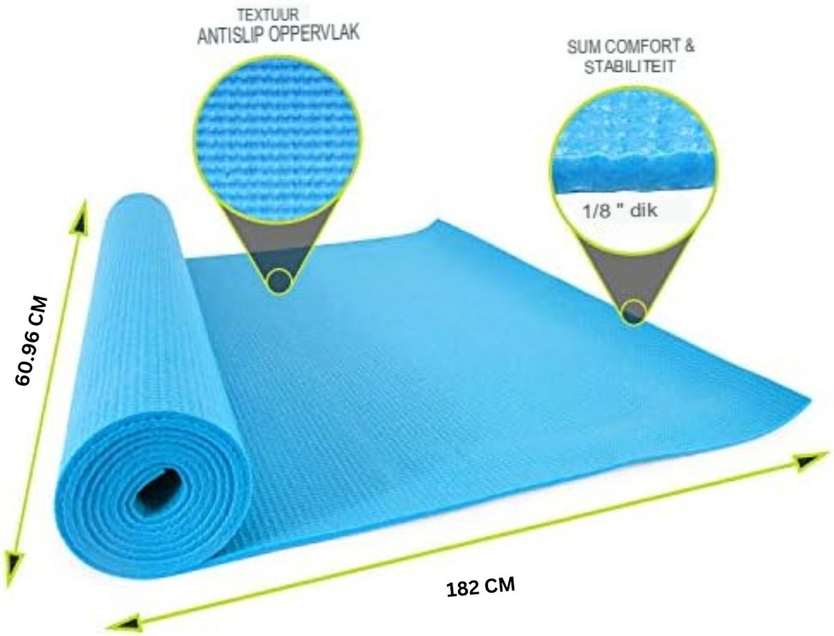 Yoga Mat Extra Dik Fitness Mat Extra Dik Aqua bol