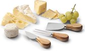Ensemble de couteaux à fromage, 3 pièces, acacia, environ 21 x 17 x 2,5 cm, cadeau, fourchette à fromage